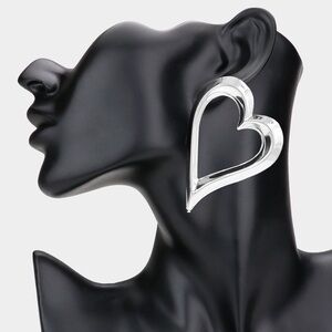 Chic Silver Heart Earrings